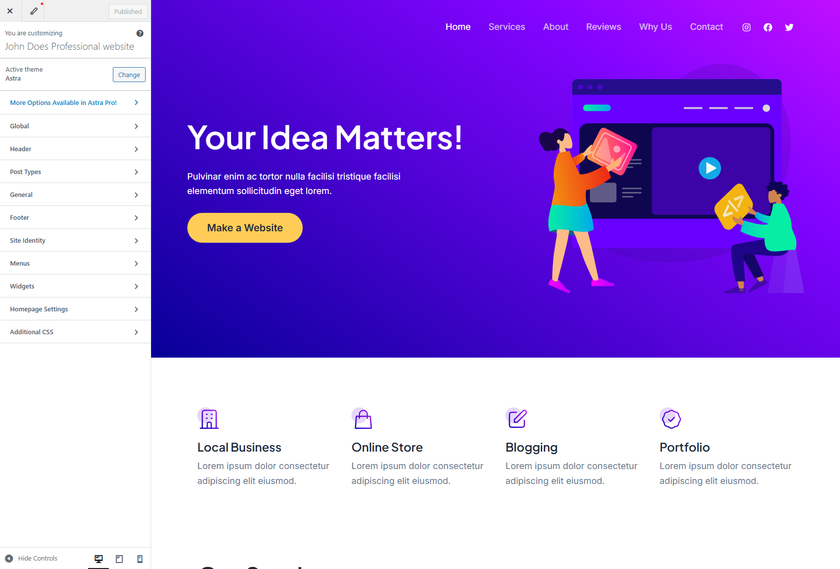 KC Web Hosting dashboard overview